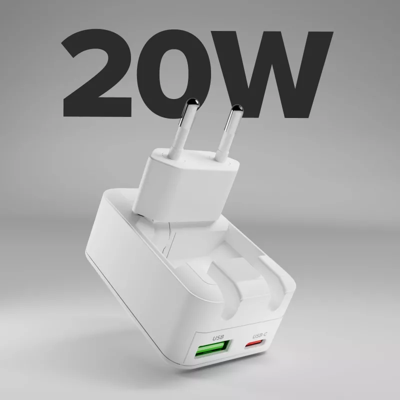 SBS TETRGANUSBTCFOLD20W 20W GaN USB-C opvouwbare wandlader wit