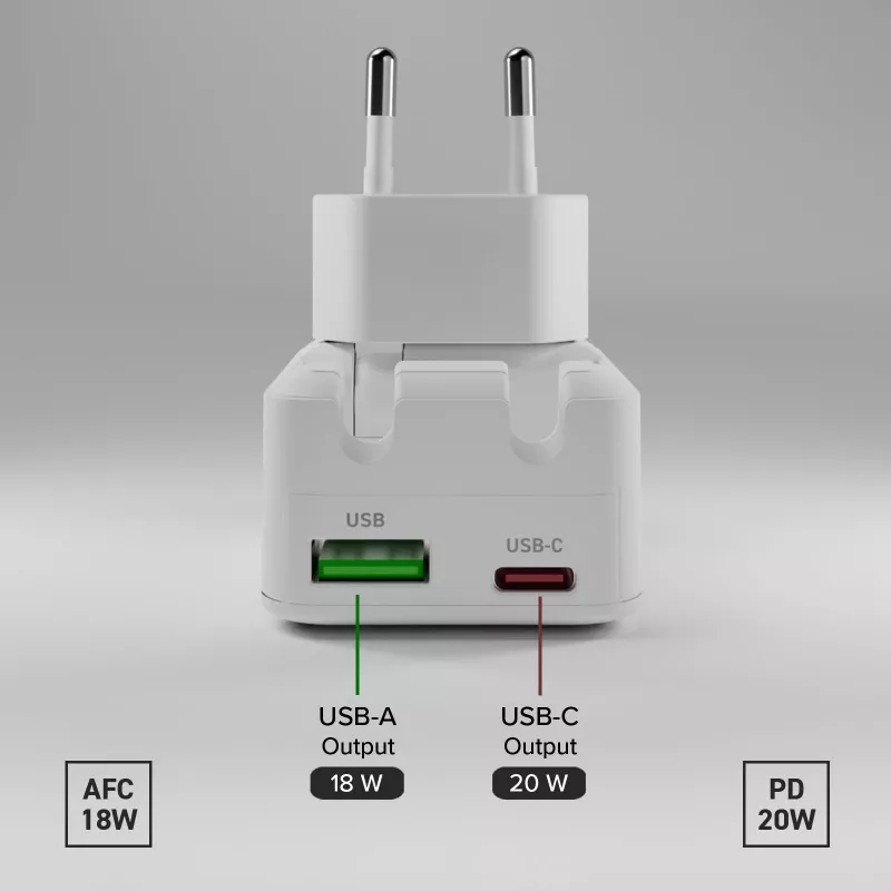 SBS TETRGANUSBTCFOLD20W 20W GaN USB-C opvouwbare wandlader wit