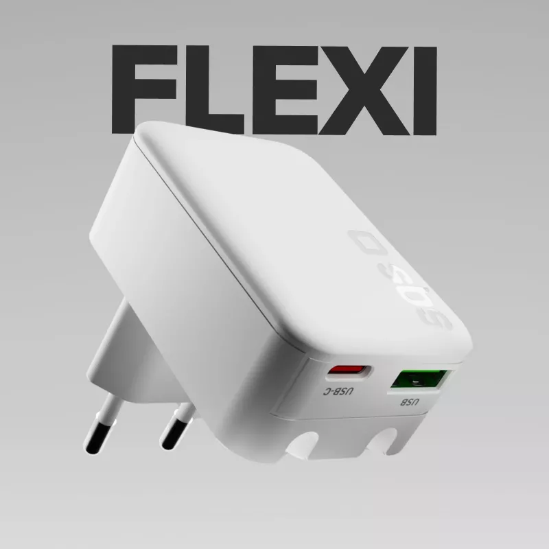SBS TETRGANUSBTCFOLD20W 20W GaN USB-C opvouwbare wandlader wit