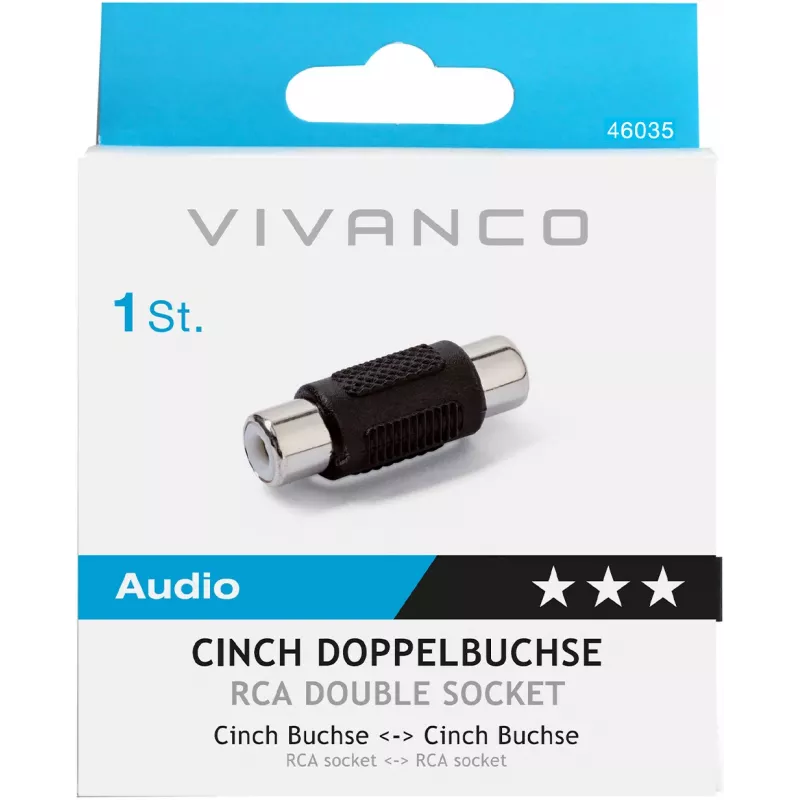 Vivanco RCA-naar-RCA-audioadapter (VVAADAPRCAFF)