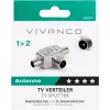 Vivanco afgeschermde 2-weg tv-antennesplitter, coaxiale aansluiting naar 2 stekkers (VVANSHILD2M1F)