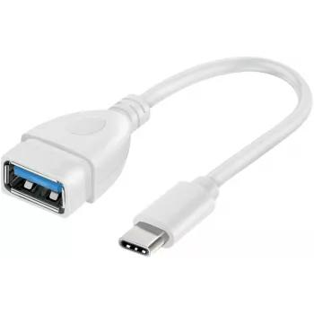 Vivanco USB-C-naar-USB-A 3.0-adapter 10 cm, wit (VVITUSBTY3FM01W)