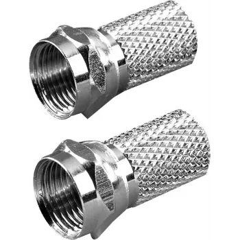 Vivanco F-connector voor 6.5 mm kabel, 2 stuks (VVSATADAPTF65MM2P)