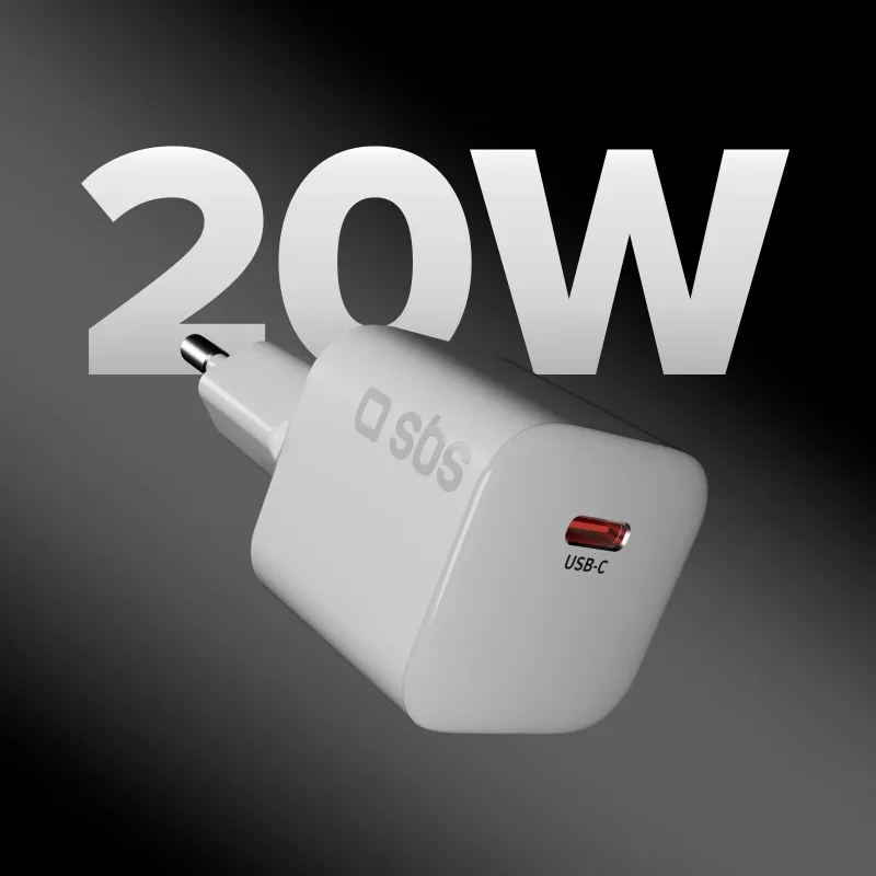 SBS 20W USB-C PD wandlader - wit