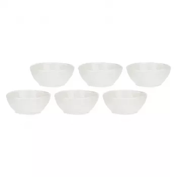 LA PORCELLANA BIANCA LUNIA set met 6 porseleinen schalen 12 cm wit