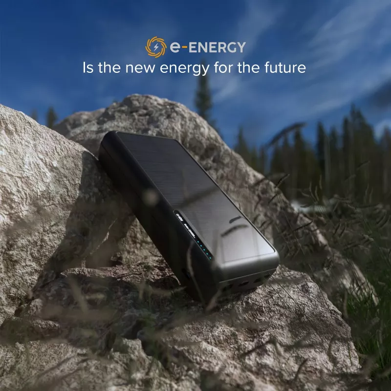 SBS Solar Power Bank 20000 mAh Fast Charge zwart
