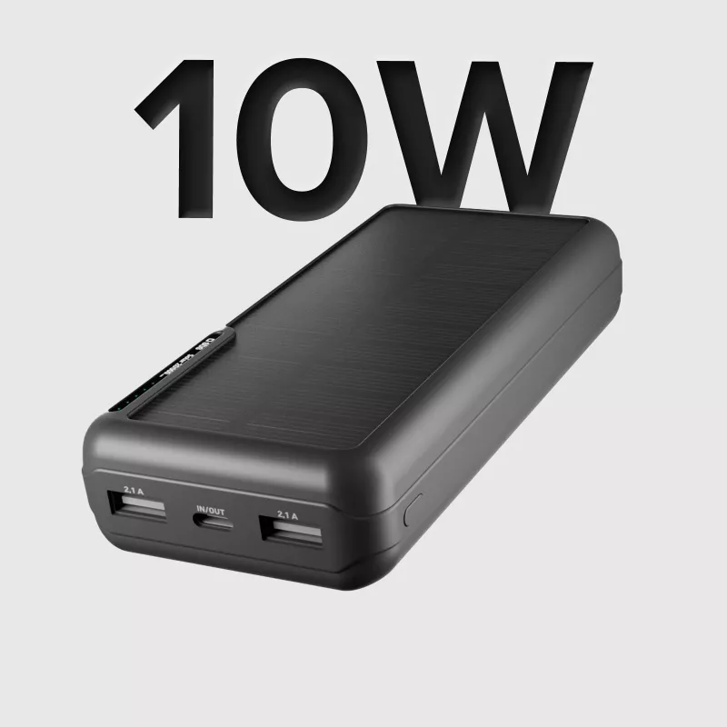 SBS Solar Power Bank 20000 mAh Fast Charge zwart