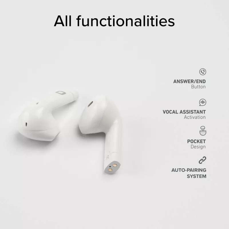 SBS Nu Blade True Wireless-oortjes (TWS), wit (TEEARTWSBLADEBTW)