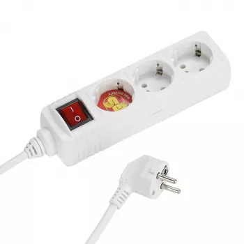Vivanco VVELSTR3SCHSWWP 3-voudige Schuko-stekkerdoos met schakelaar, 1,5 m kabel, wit