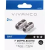Vivanco dubbele F-aansluiting, 2 stuks (VVSATADAPTMMF)