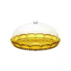 Guzzini Vanity taartstandaard met stolp, saffraangeel