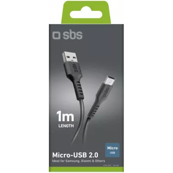 SBS USB-naar-microUSB-kabel 1 m, zwart (LTHL200)