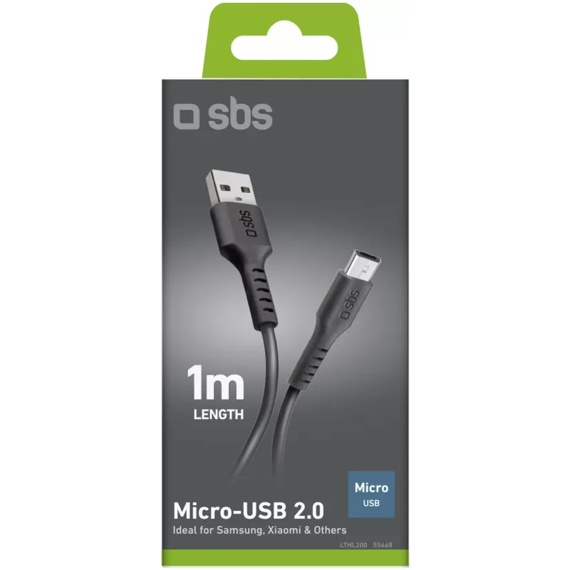 SBS USB-naar-microUSB-kabel 1 m, zwart (LTHL200)