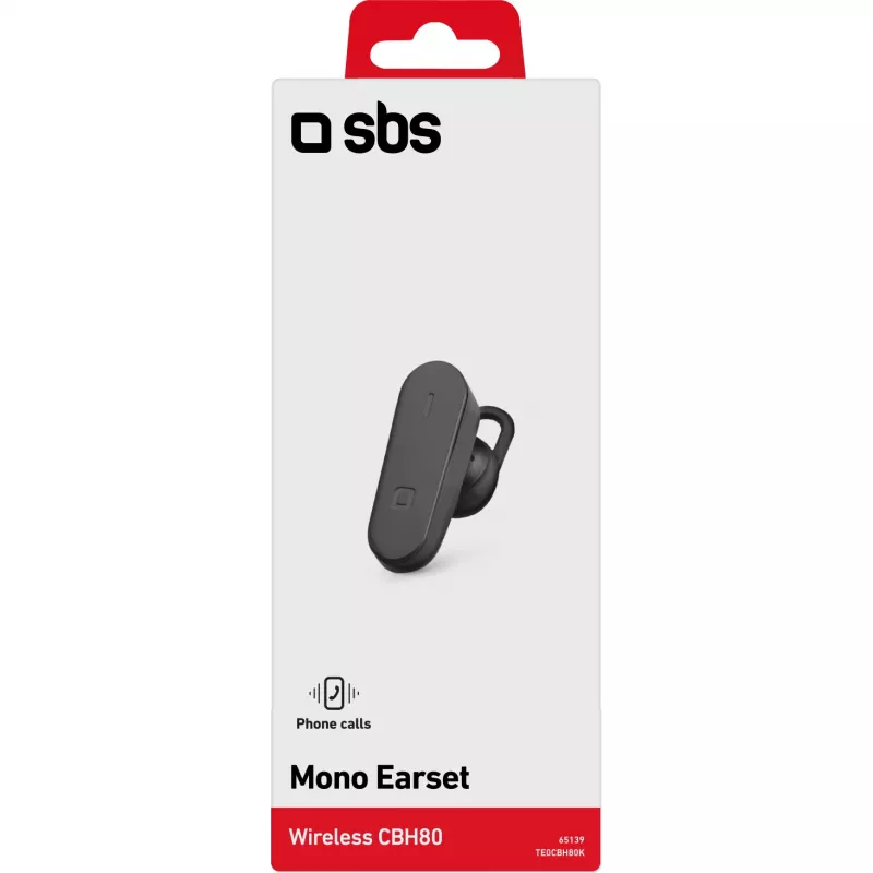 SBS BH80 mono Bluetooth V4.2-headset met hoofdband, zwart (TE0CBH80K)