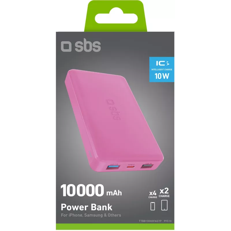 SBS TTBB10000FASTP Powerbank 10000mAh, roze