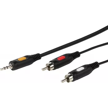 Audiokabel 3,5 mm naar 2xRCA Vivanco 2,5 m (VVAJACK2RCA25MMK)