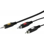 Audiokabel 3,5 mm naar 2xRCA Vivanco 2,5 m (VVAJACK2RCA25MMK)