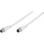 Vivanco coaxiale antennekabel, male-female, 75 ohm, wit (VVAN150MFW)