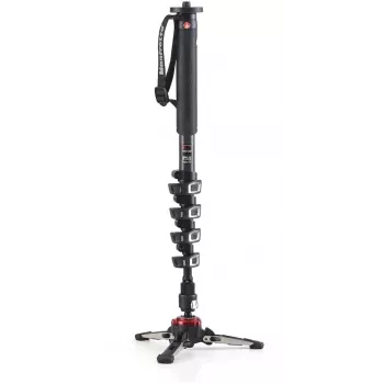 Manfrotto XPRO Monopod+ MVMXPROC5 carbonfiber 5-secties video-eenbeenstatief met FLUIDTECH-basis