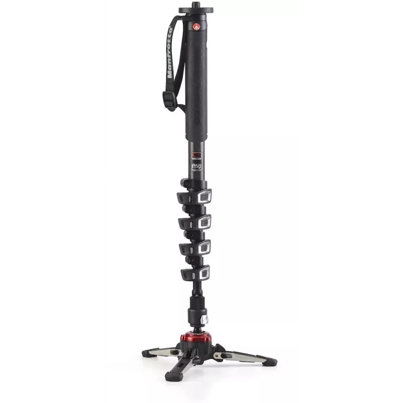 Manfrotto XPRO Monopod+ MVMXPROC5 carbonfiber 5-secties video-eenbeenstatief met FLUIDTECH-basis