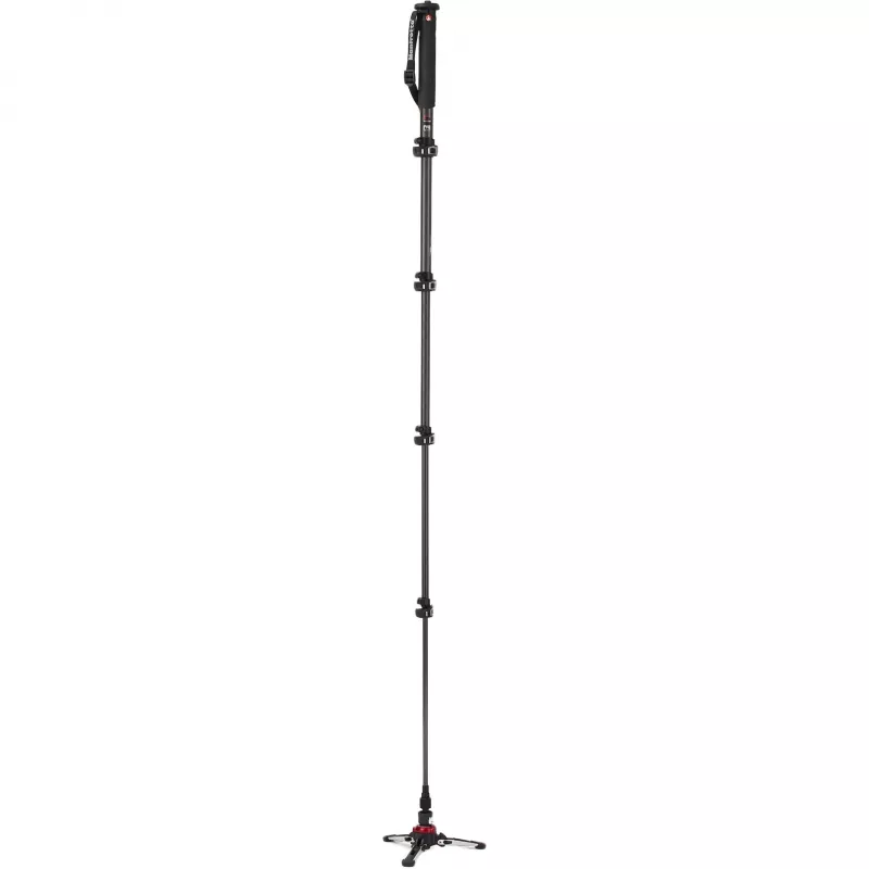 Manfrotto XPRO Monopod+ MVMXPROC5 carbonfiber 5-secties video-eenbeenstatief met FLUIDTECH-basis