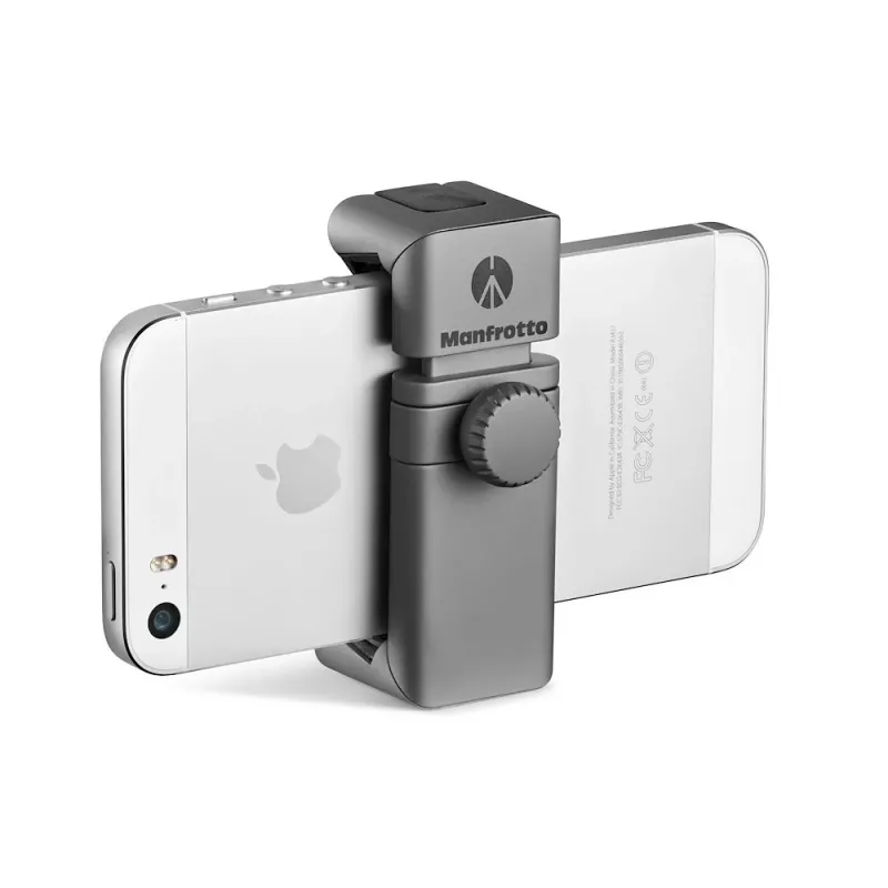 Manfrotto MTWISTGRIP universele smartphoneklem met twist-lock, aluminium, zwart/grijs