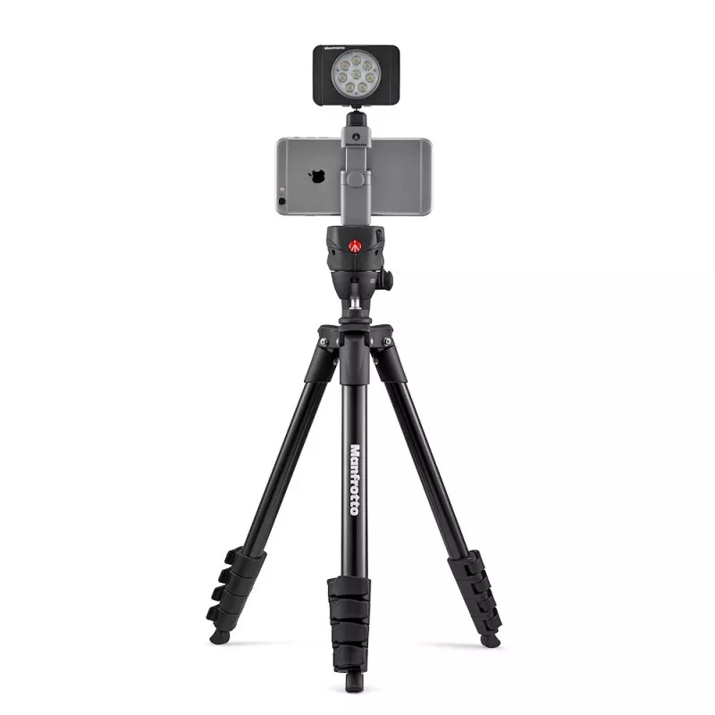 Manfrotto MTWISTGRIP universele smartphoneklem met twist-lock, aluminium, zwart/grijs