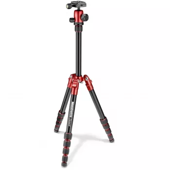 Manfrotto Element Traveller 5-secties aluminium statief met kogelkop, rood