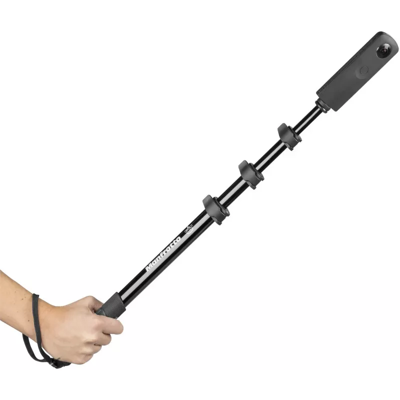 Manfrotto MPOLEVR aluminium verlengstang voor 360°- en actiecamera's, 4 segmenten, 66-200 cm, zwart