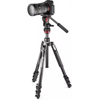 Manfrotto BEFREE Live Lever Carbon Fiber video statief-kit met fluidkop
