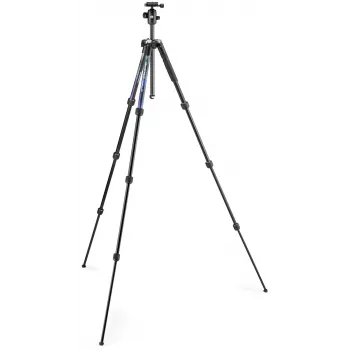 Manfrotto MKELMII4BL-BH Element MII 4-section aluminium statief met balhoofd, blauw