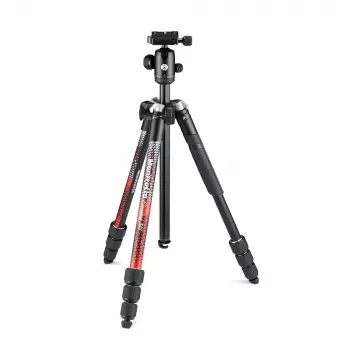 Manfrotto MKELMII4RD-BH Element MII 4-section aluminium statief met balhoofd, rood