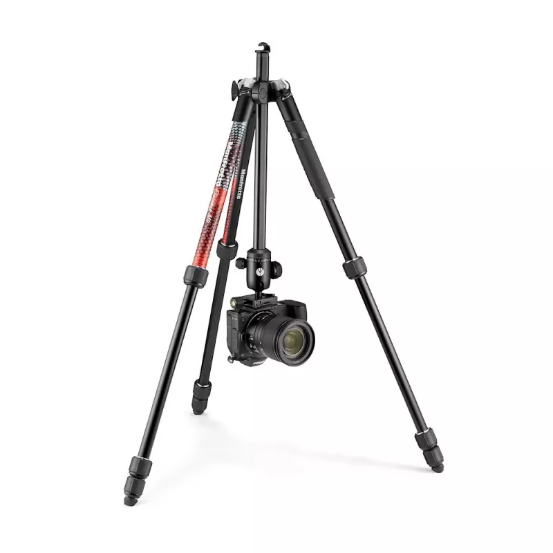 Manfrotto MKELMII4RD-BH Element MII 4-section aluminium statief met balhoofd, rood