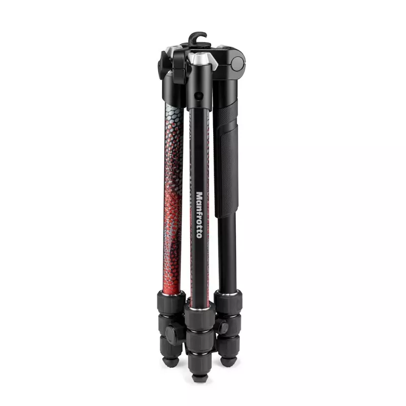 Manfrotto MKELMII4RD-BH Element MII 4-section aluminium statief met balhoofd, rood