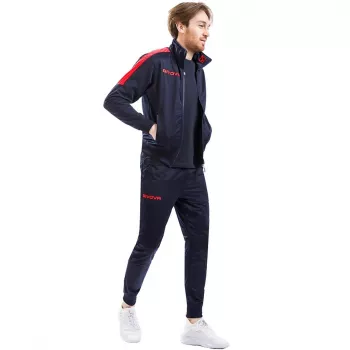 Givova Tuta Revolution trainingspak-set marineblauw/rood L