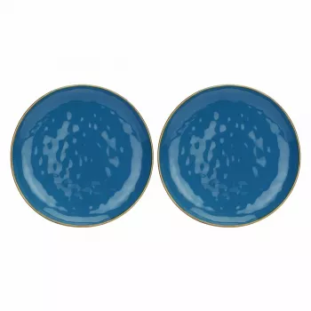 ROSE&TULIPANI Concerto Blu Avio Set van 2 ronde borden 32 cm Marineblauw