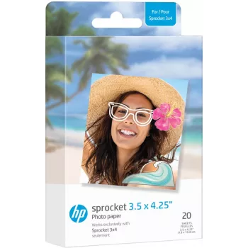 HP ZINK fotopapier 3,5 x 4,25 inch glanzend, zelfklevend, 20 vel voor HP Sprocket