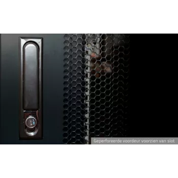 DSIT 42U 19 inch serverrack-kast met geperforeerde voordeur, 600x1200x2000 mm, zwart