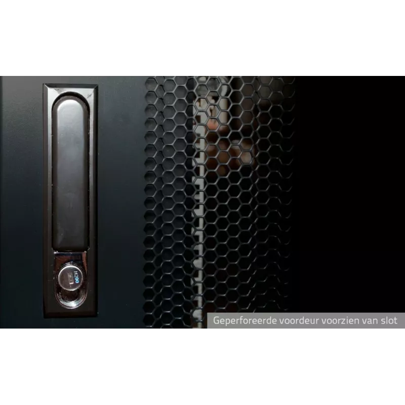 DSIT 42U 19 inch serverrack-kast met geperforeerde voordeur, 600x1200x2000 mm, zwart