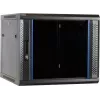 DSIT DS6609 9U wandmontage serverkast met glazen deur, 600x600x501 mm, zwart