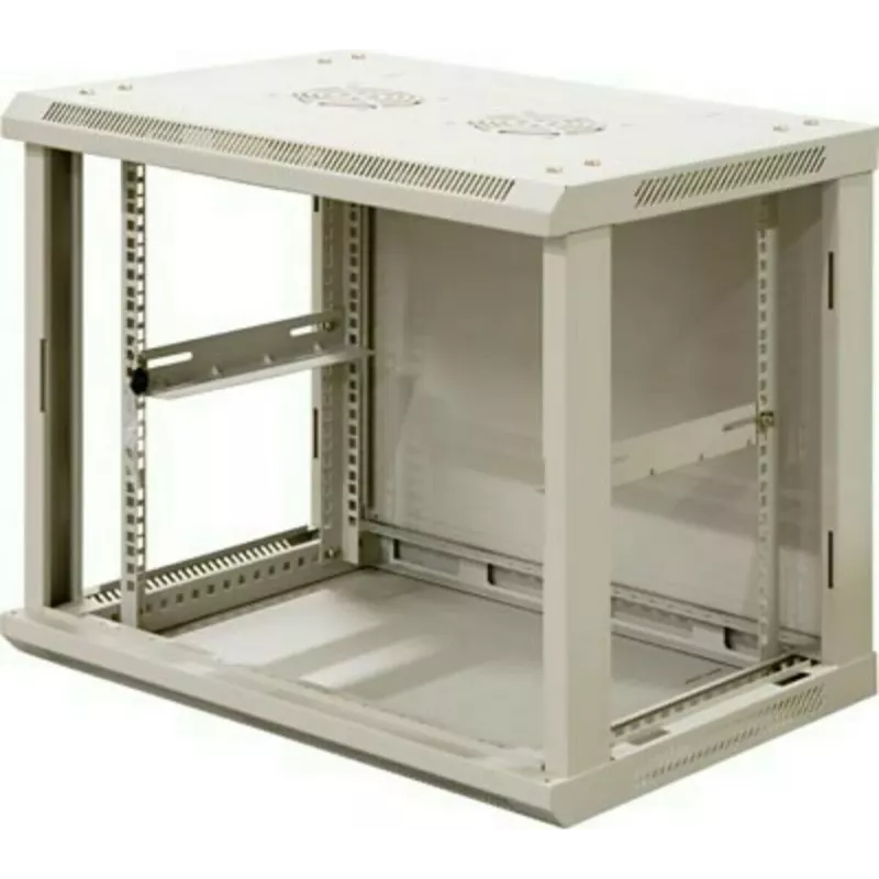 DSIT 12U omkeerbare wandmontage serverkast met glazen deur, wit, 600x600x635 mm