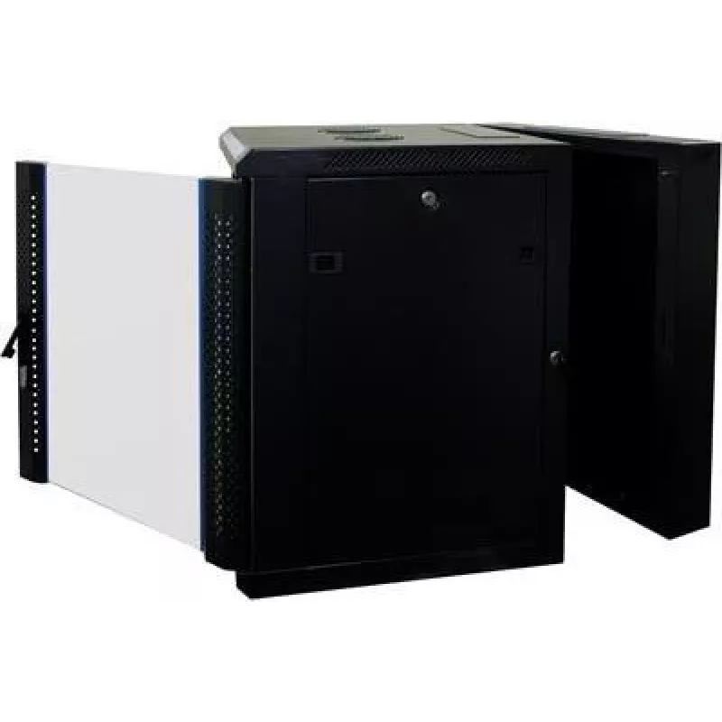 DSIT 12U omkeerbare wandmontage serverkast met glazen deur, wit, 600x600x635 mm