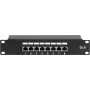 DSIT DS-10Patch5-8FTP 10 inch 8-poorts FTP CAT 5e patchpaneel, 1U rackmontage, afgeschermd RJ45, LSA+ IDC, zwart