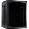 DSIT 15U wandmontage-serverkast met glazen deur en geperforeerde zijwanden, 600x600x770 mm, zwart