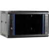 DSIT DS6404 4U wandmontage-serverkast met glazen deur, 600x450x280 mm, zwart