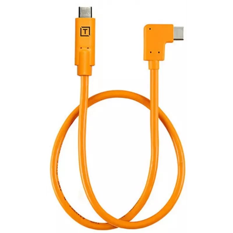 Haakse USB-C-naar-USB-C-tetherkabel Tether Tools TetherPro 50 cm, oranje (CUCRTC1-ORG)