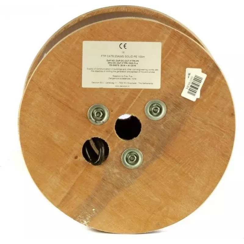DSIT DANICOM CAT6 FTP 100m buitenkabel met massieve ader en PE-mantel (Fca) - DC-OUT-FTP6-100S-FCA
