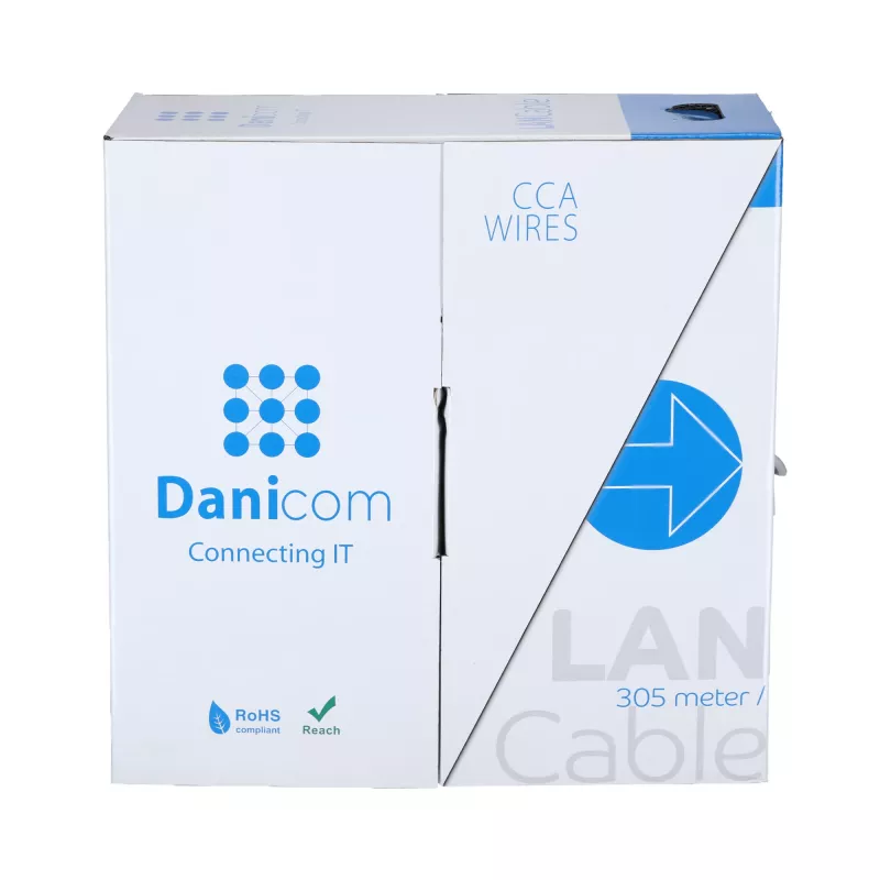 DSIT CAT6 U/UTP netwerkkabel 24/7 flexibel 305m grijs CCA