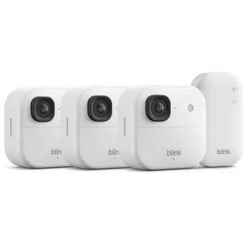 Amazon Blink Outdoor 2K+ beveiligingscamera, 3-camerasysteem, wit (B0F95QGG7M)