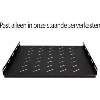 DSIT zwaarlast vaste bodemplaat voor 800 mm diepe serverkasten, 1U, 100 kg draagvermogen, geventileerd staal, zwart (DS-SFH80)
